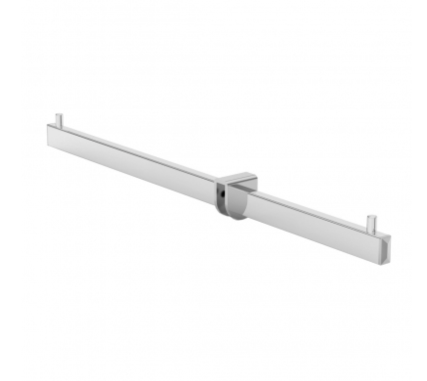 Braccio espositivo dritto a scavalco con attacco tubo rettangolare 30x10 mm