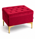 Pouf velluto rosso a contenitore